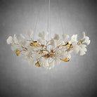 Branch Chandelier White Ceramic Ginkgo Leaf Chandeliers - D39.3inSilverBlushlighting