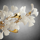 Branch Chandelier White Ceramic Ginkgo Leaf Chandeliers - D39.3inSilverBlushlighting