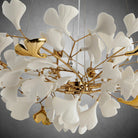 Branch Chandelier White Ceramic Ginkgo Leaf Chandeliers - D39.3inSilverBlushlighting