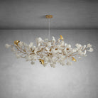 Branch Chandelier White Ceramic Ginkgo Leaf Chandeliers - L59inGoldBlushlighting
