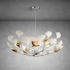 Branch Chandelier White Ceramic Ginkgo Leaf Chandeliers - D31.5inSilverBlushlighting