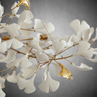 Branch Chandelier White Ceramic Ginkgo Leaf Chandeliers - L59inGoldBlushlighting