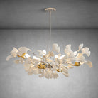 Branch Chandelier White Ceramic Ginkgo Leaf Chandeliers - D39.3inSilverBlushlighting
