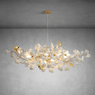 Branch Chandelier White Ceramic Ginkgo Leaf Chandeliers - D39.3inSilverBlushlighting