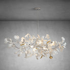 Branch Chandelier White Ceramic Ginkgo Leaf Chandeliers - D39.3inSilverBlushlighting