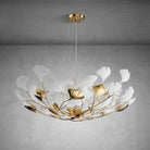Branch Chandelier White Ceramic Ginkgo Leaf Chandeliers - D39.3inSilverBlushlighting