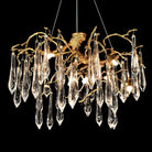 Branch Crystal Drops Chandelier in French Style with Copper Gold Finish for Dining and Living Room Ceiling-Chandeliers-Blushlighting