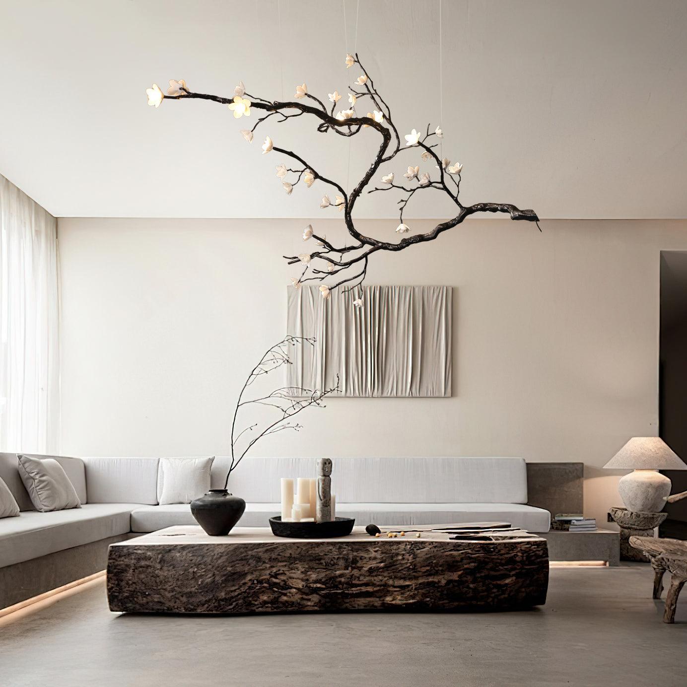 Branch Flower Chandelier - L 66.9″ x W 55.1″ x H 54.3″ / L 170cm x W 140cm x H 138cmBrass stained blackBlushlighting