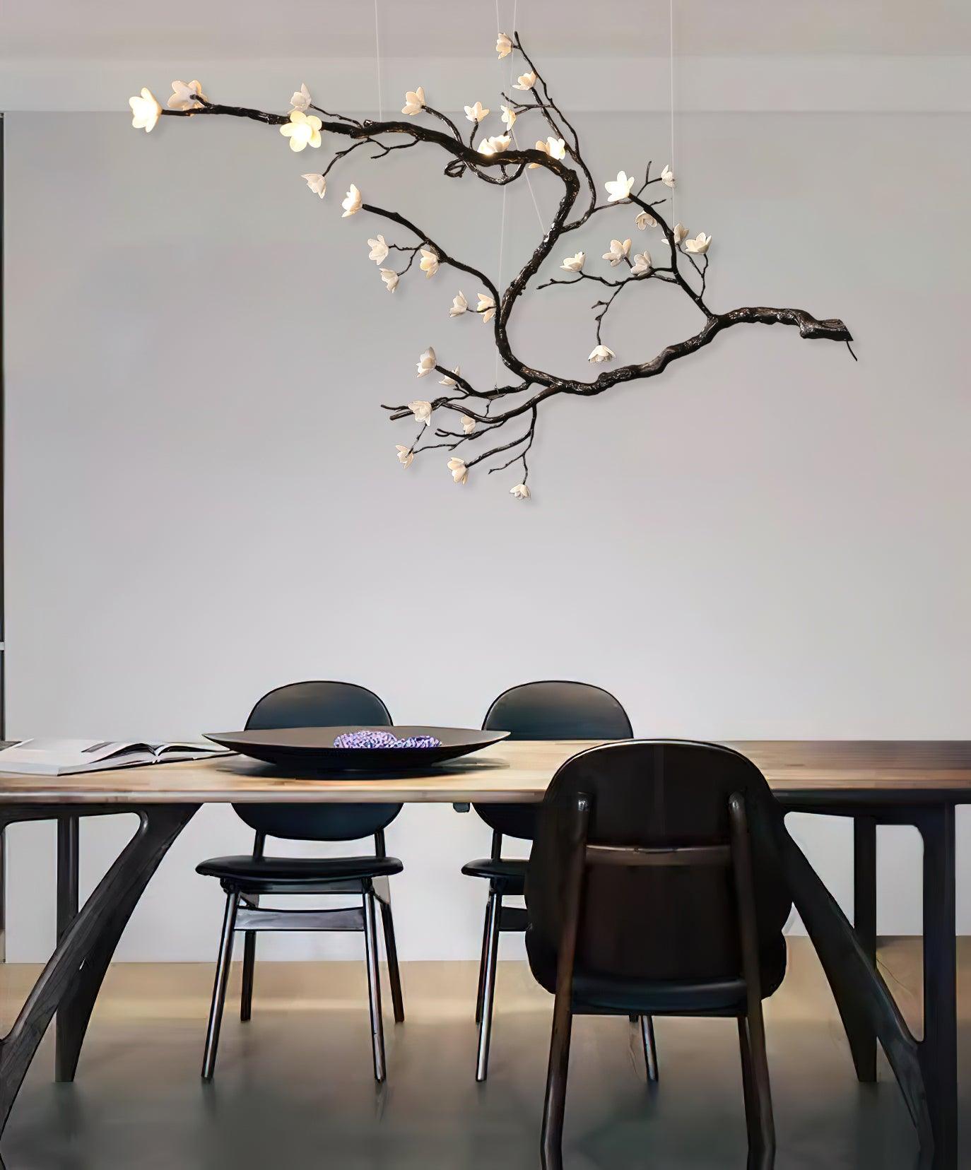 Branch Flower Chandelier - L 66.9″ x W 55.1″ x H 54.3″ / L 170cm x W 140cm x H 138cmBrass stained blackBlushlighting