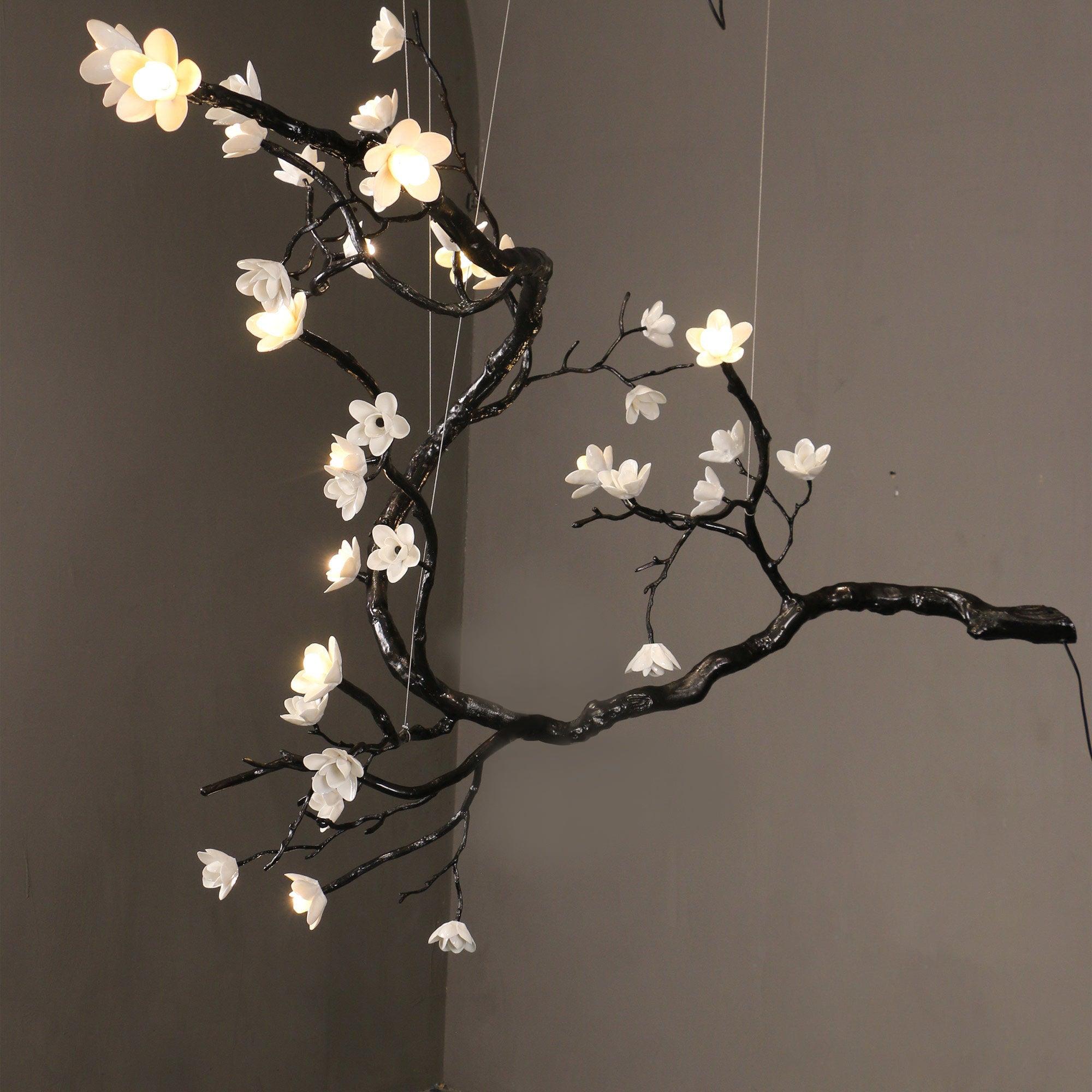 Branch Flower Chandelier - L 66.9″ x W 55.1″ x H 54.3″ / L 170cm x W 140cm x H 138cmBrass stained blackBlushlighting