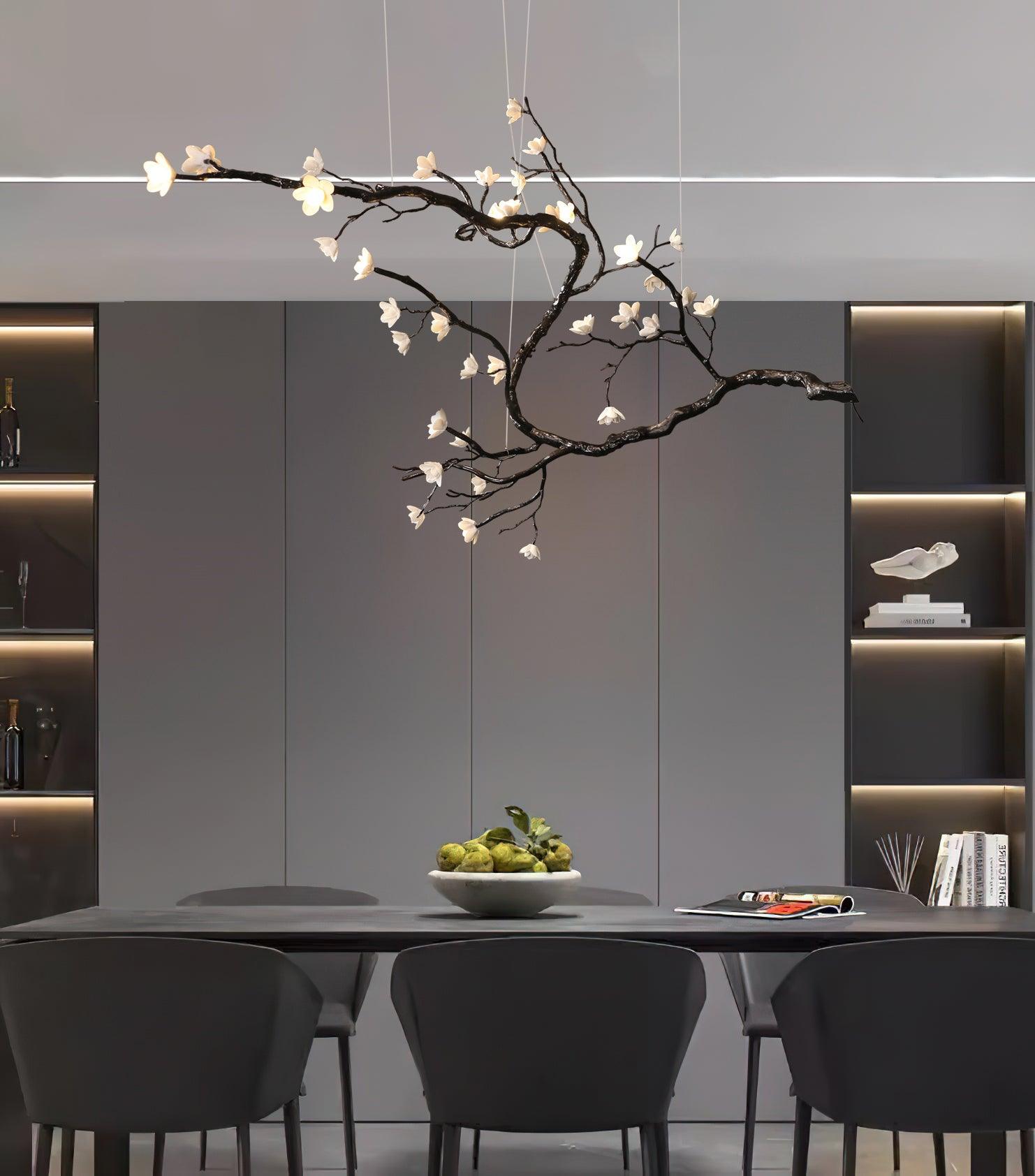 Branch Flower Chandelier - L 66.9″ x W 55.1″ x H 54.3″ / L 170cm x W 140cm x H 138cmBrass stained blackBlushlighting