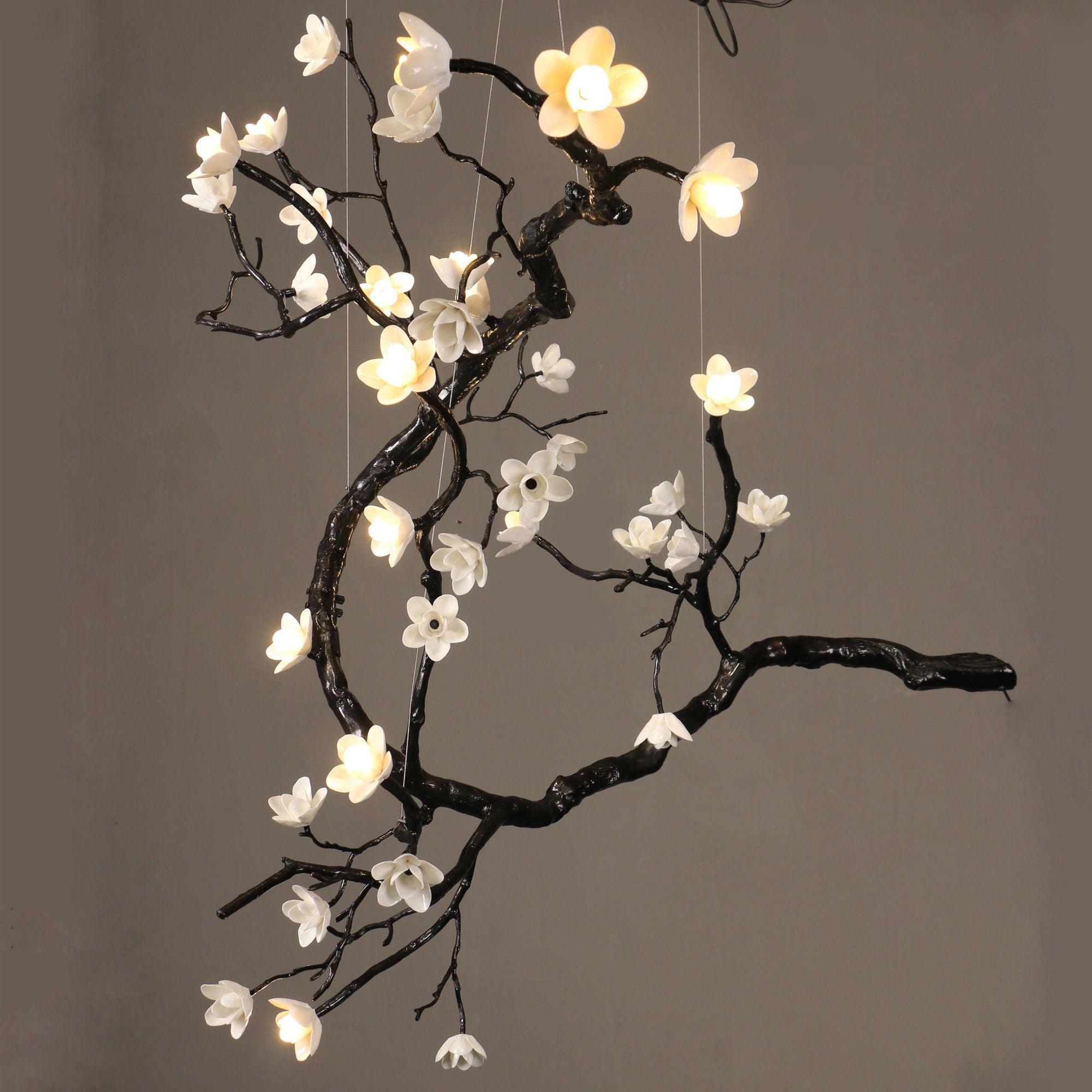 Branch Flower Chandelier - L 66.9″ x W 55.1″ x H 54.3″ / L 170cm x W 140cm x H 138cmBrass stained blackBlushlighting