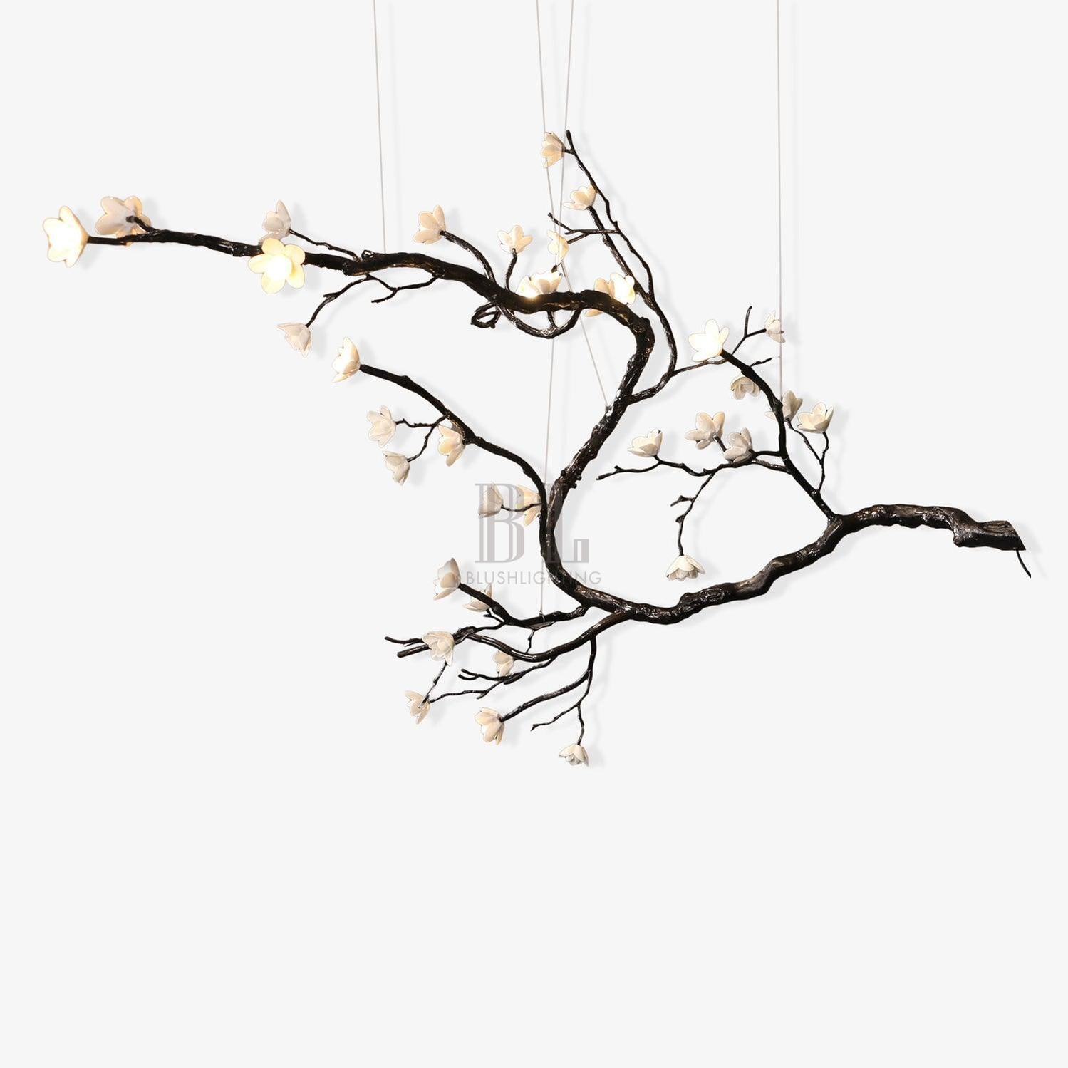 Branch Flower Chandelier - L 66.9″ x W 55.1″ x H 54.3″ / L 170cm x W 140cm x H 138cmBrass stained blackBlushlighting