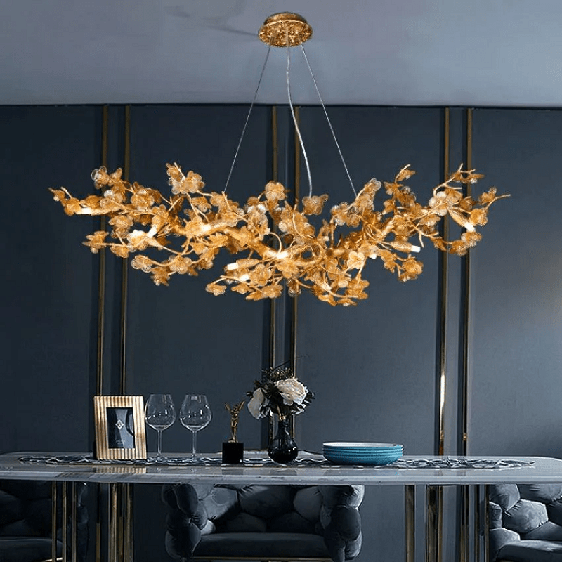Branch Modern Leaf Linear Chandelier - 39.4" LBlushlighting