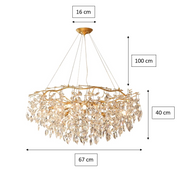 Blus Lighting Doris Round Modern Branch Chandeliers