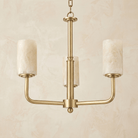 Brass 3-Arm Cylinder Alabaster Pendant Light - Blushlighting