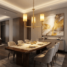 Brass 3-Arm Cylinder Alabaster Pendant Light - Blushlighting