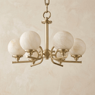 Brass 6-Arm Chandelier Alabaster - Blushlighting