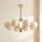 Brass 8-orb Alabaster Pendant Light - Blushlighting