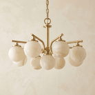 Brass 9-orb (extra) Alabaster Pendant Light - Blushlighting