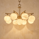 Brass 9-orb (extra) Alabaster Pendant Light - Blushlighting