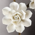 Brass and Ceramic Flower Art Chandelier Post Modern Light Luxury Style for Living and Dining Areas - Blushlighting