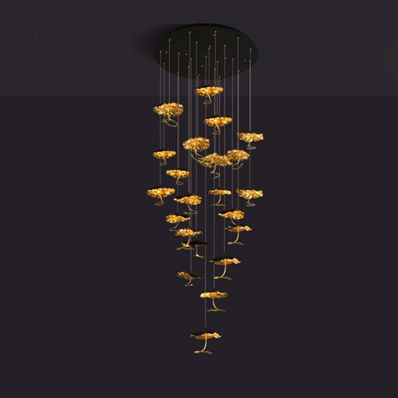 Brass Aviary Constellation Chandelier - 22 heads ∅ 31.5″ x H 59.1″ / Dia 80cm x H 150cmBrass & BlackWarm LightBlushlighting