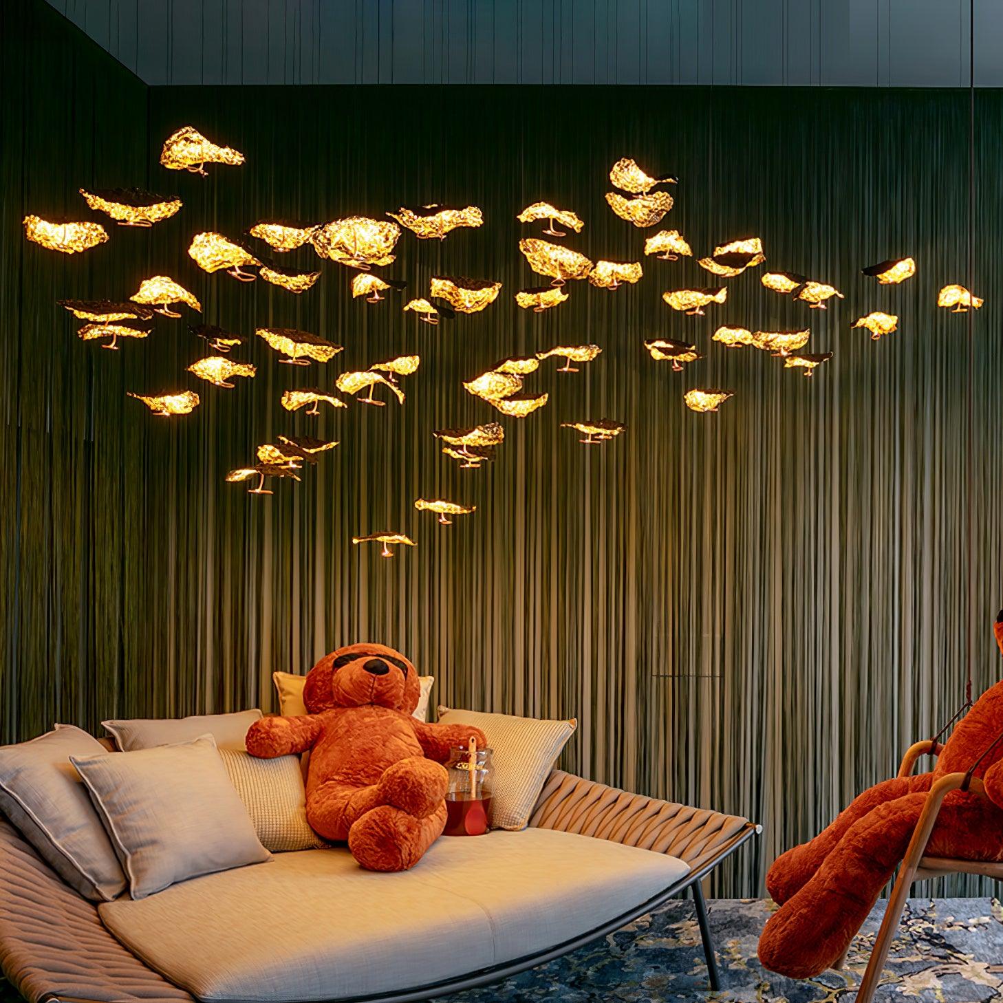 Brass Aviary Constellation Chandelier - 22 heads ∅ 31.5″ x H 59.1″ / Dia 80cm x H 150cmBrass & BlackWarm LightBlushlighting