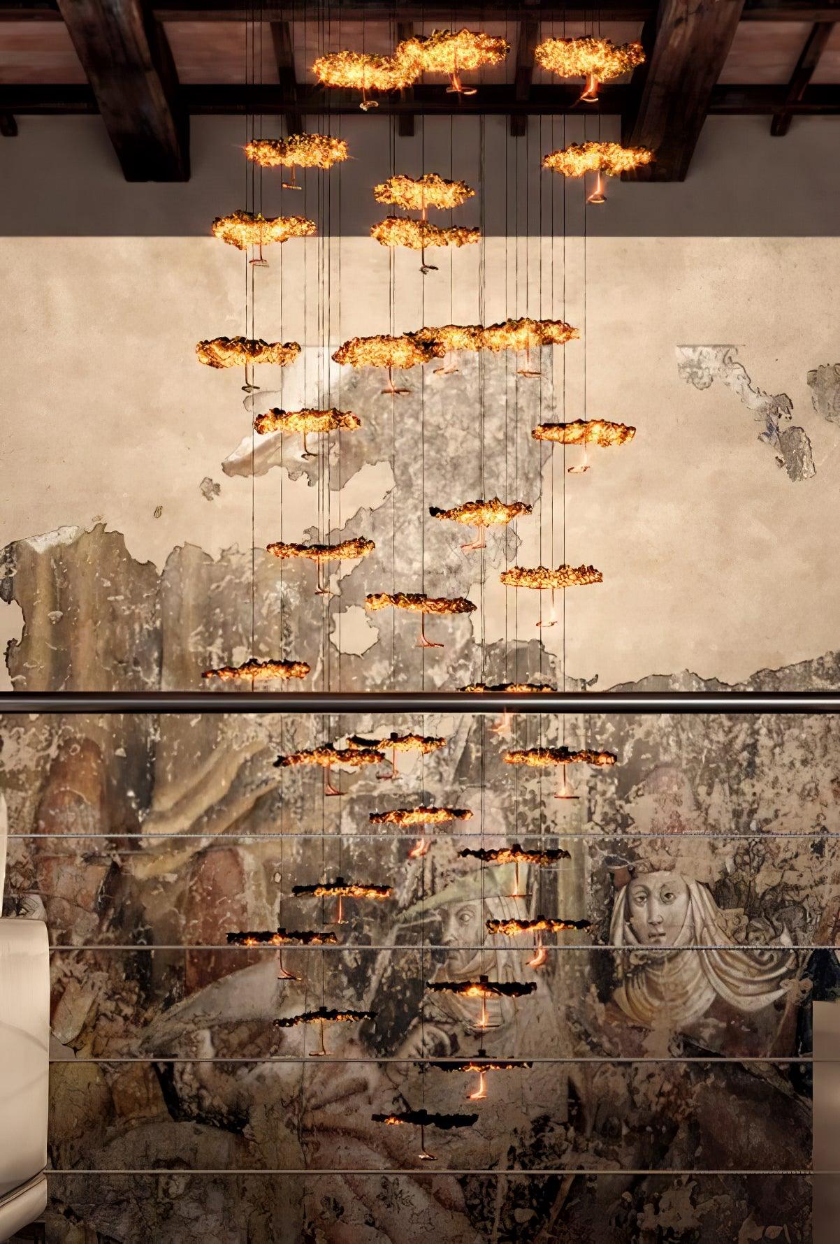 Brass Aviary Constellation Chandelier - 1 head ∅ 9.8″ x H 5.9″ / Dia 25cm x H 15cmBrass & BlackWarm LightBlushlighting