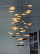 Brass Aviary Constellation Chandelier - 3 heads ∅ 20.5″ x H 59.1″ / Dia 52cm x H 150cmBrass & BlackWarm LightBlushlighting