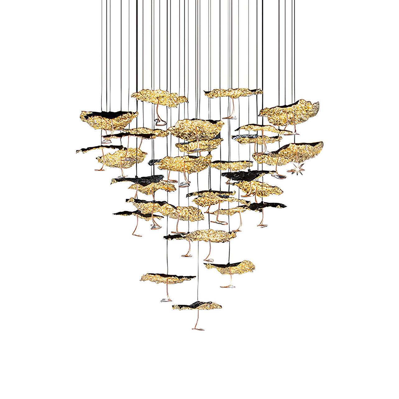 Brass Aviary Constellation Chandelier - 1 head ∅ 9.8″ x H 5.9″ / Dia 25cm x H 15cmBrass & BlackWarm LightBlushlighting