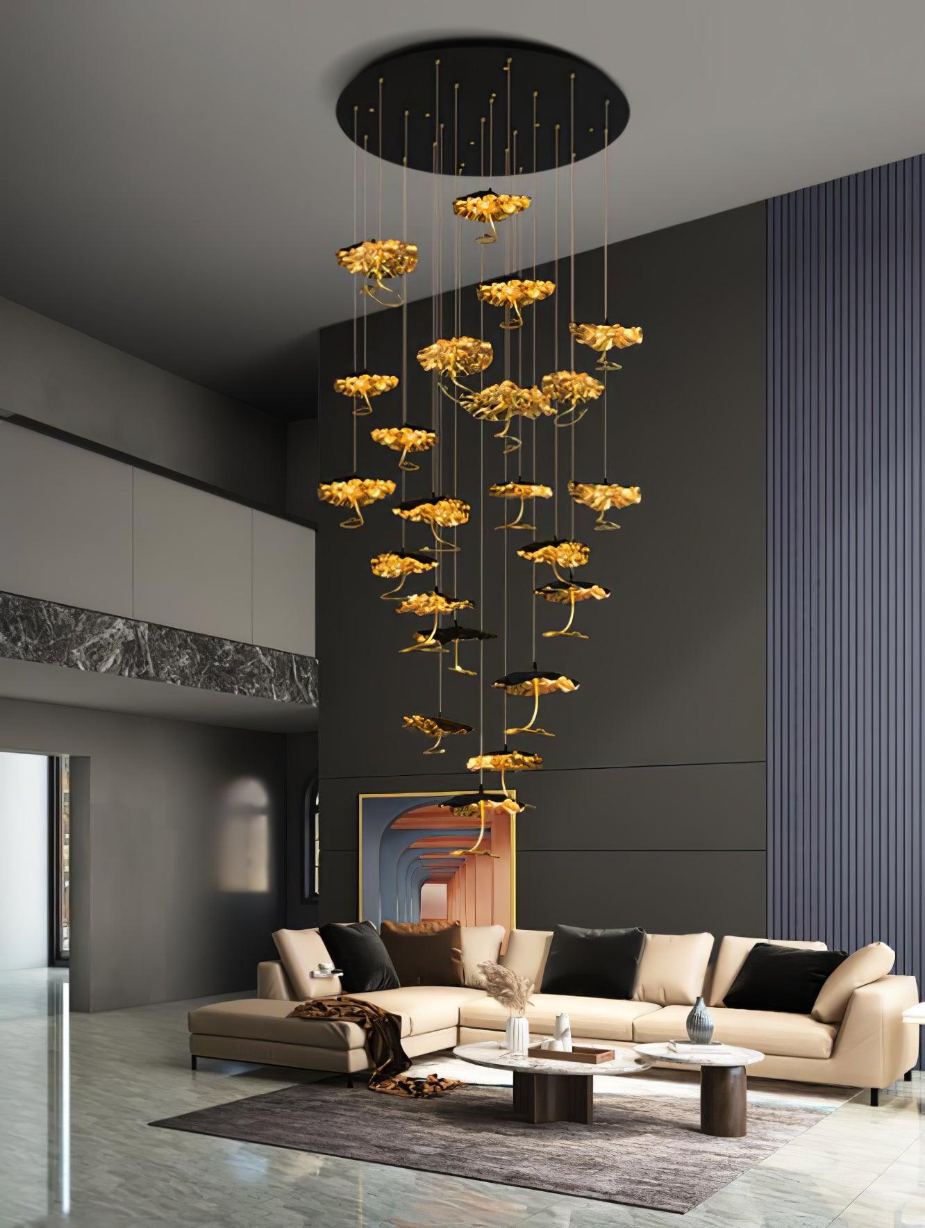 Brass Aviary Constellation Chandelier - 1 head ∅ 9.8″ x H 5.9″ / Dia 25cm x H 15cmBrass & BlackWarm LightBlushlighting