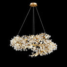 Brass Branch Chandelier with Crystal Leaf Accents Elegant Style for Living or Bedroom Decor - Style A / D23.6"*H15.8"Warm LightBlushlighting