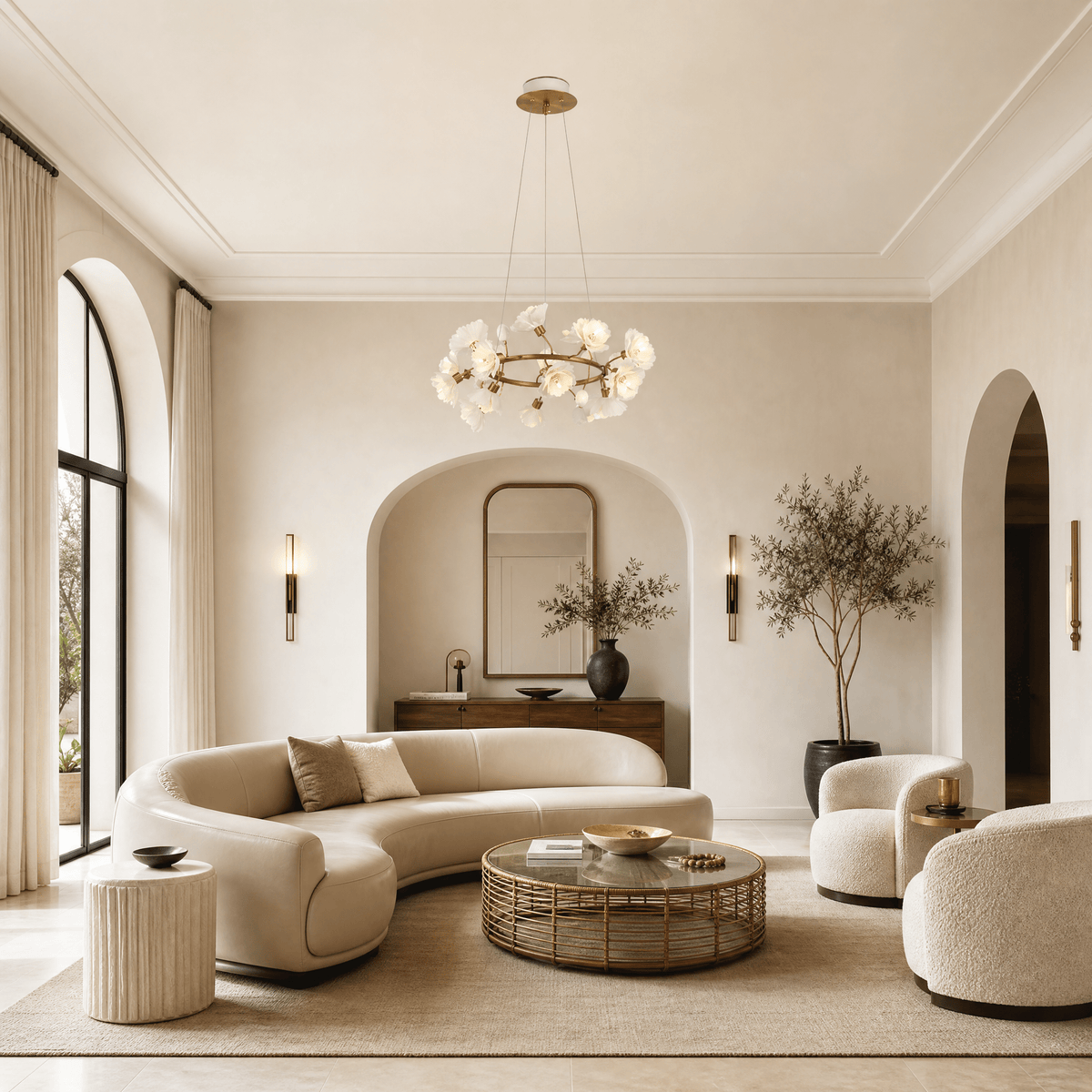 Brass Ceramic Chandelier - Blushlighting