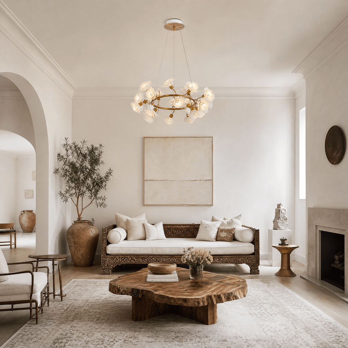 Brass Ceramic Chandelier - Blushlighting