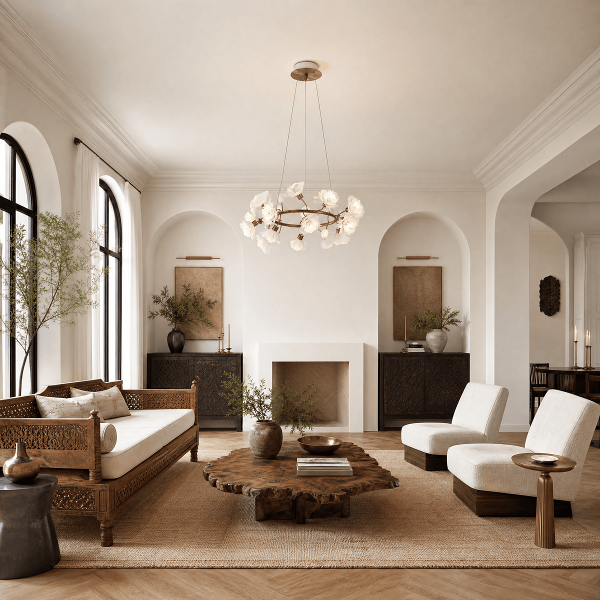 Brass Ceramic Chandelier - Blushlighting