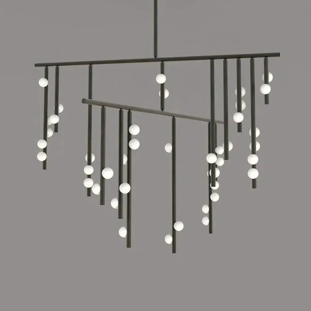 Brass Drop System Chandelier - 42 heads L 120cm x W 110cm x H 98.5cm / L 47.2" x W 43.3" x H 38.8"BlackBlushlighting