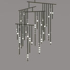 Brass Drop System Chandelier - 76 heads L 220cm x W 180cm x H 400cm / L 86.6" x W 70.9" x H 157.5"BlackBlushlighting
