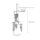 Brass Drop System Chandelier - 76 heads L 220cm x W 180cm x H 400cm / L 86.6" x W 70.9" x H 157.5"BlackBlushlighting