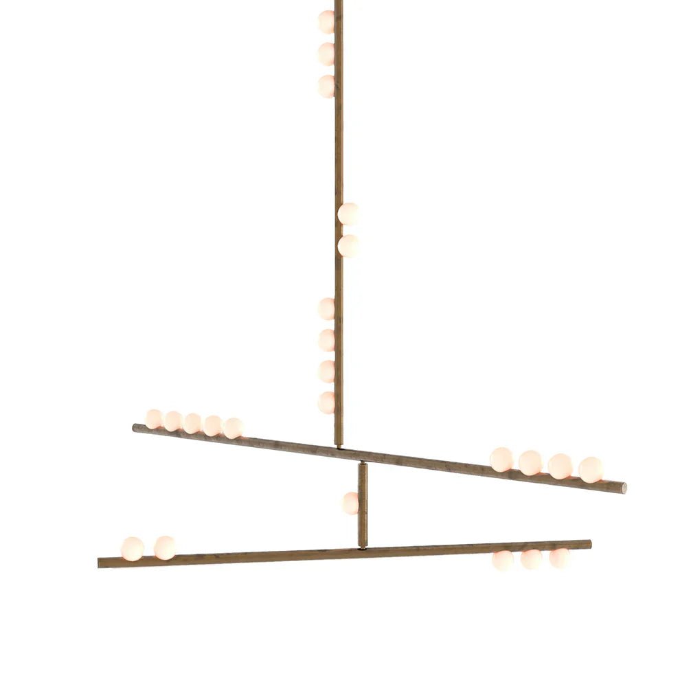 Brass Drop System Chandelier - 76 heads L 220cm x W 180cm x H 400cm / L 86.6" x W 70.9" x H 157.5"BlackBlushlighting
