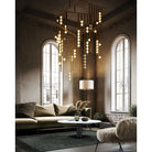 Brass Drop System Chandelier - 76 heads L 220cm x W 180cm x H 400cm / L 86.6" x W 70.9" x H 157.5"BlackBlushlighting