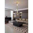 Brass Drop System Chandelier - 76 heads L 220cm x W 180cm x H 400cm / L 86.6" x W 70.9" x H 157.5"BlackBlushlighting