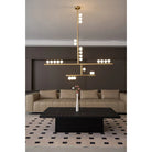 Brass Drop System Chandelier - 76 heads L 220cm x W 180cm x H 400cm / L 86.6" x W 70.9" x H 157.5"BlackBlushlighting