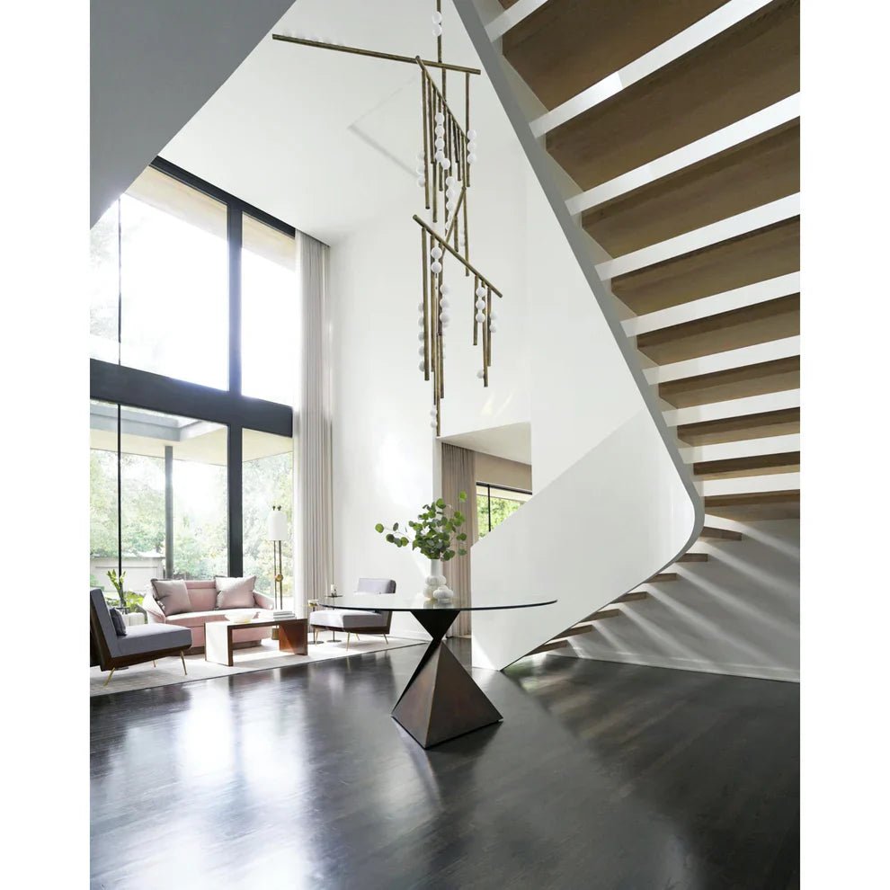 Brass Drop System Chandelier - 76 heads L 220cm x W 180cm x H 400cm / L 86.6" x W 70.9" x H 157.5"BlackBlushlighting