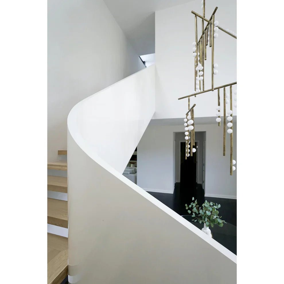 Brass Drop System Chandelier - 76 heads L 220cm x W 180cm x H 400cm / L 86.6" x W 70.9" x H 157.5"BlackBlushlighting
