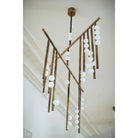 Brass Drop System Chandelier - 76 heads L 220cm x W 180cm x H 400cm / L 86.6" x W 70.9" x H 157.5"BlackBlushlighting