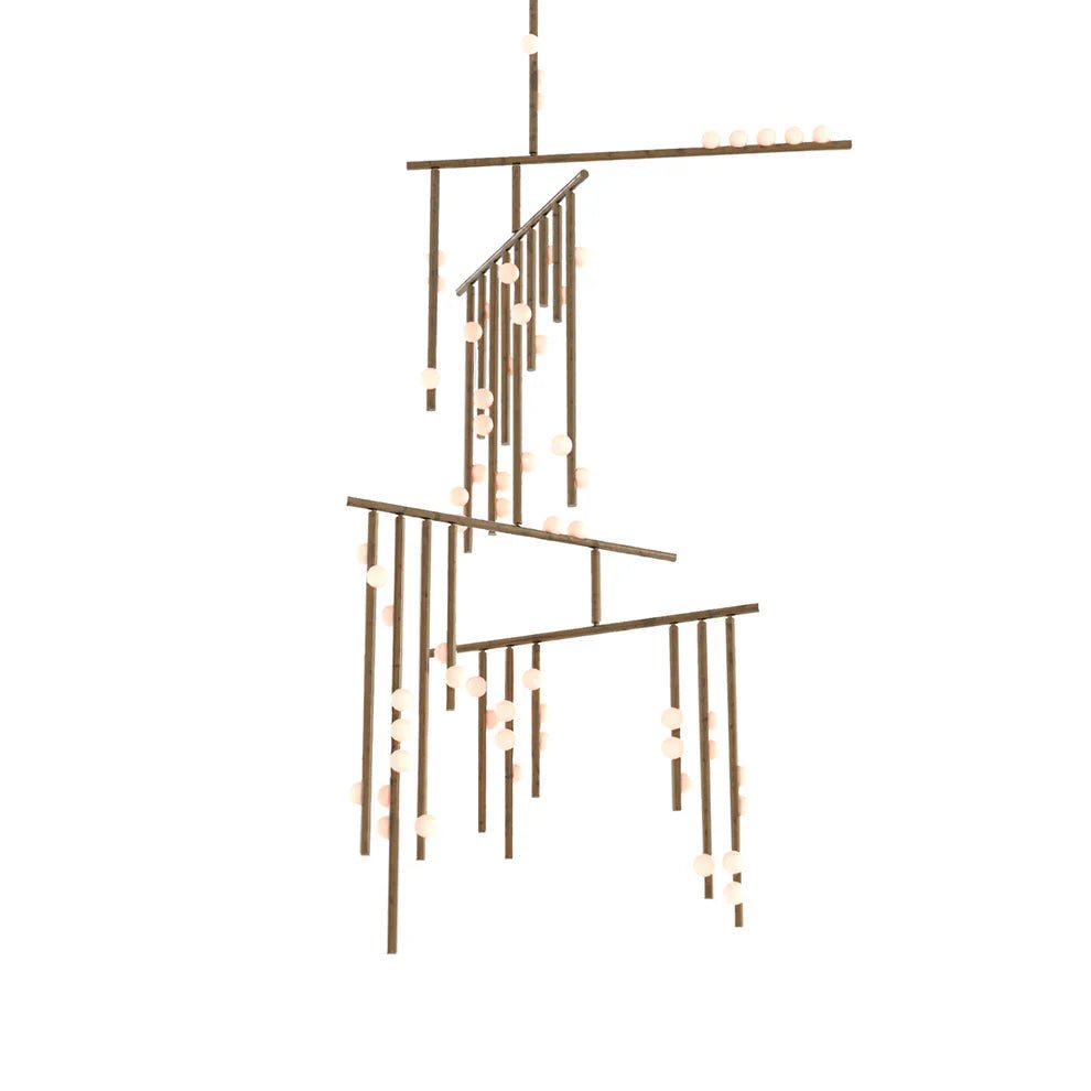 Brass Drop System Chandelier - 24 heads L 152cm x W 76cm x H 38cm / L 59.8" x W 29.9" x H 15"BrassBlushlighting