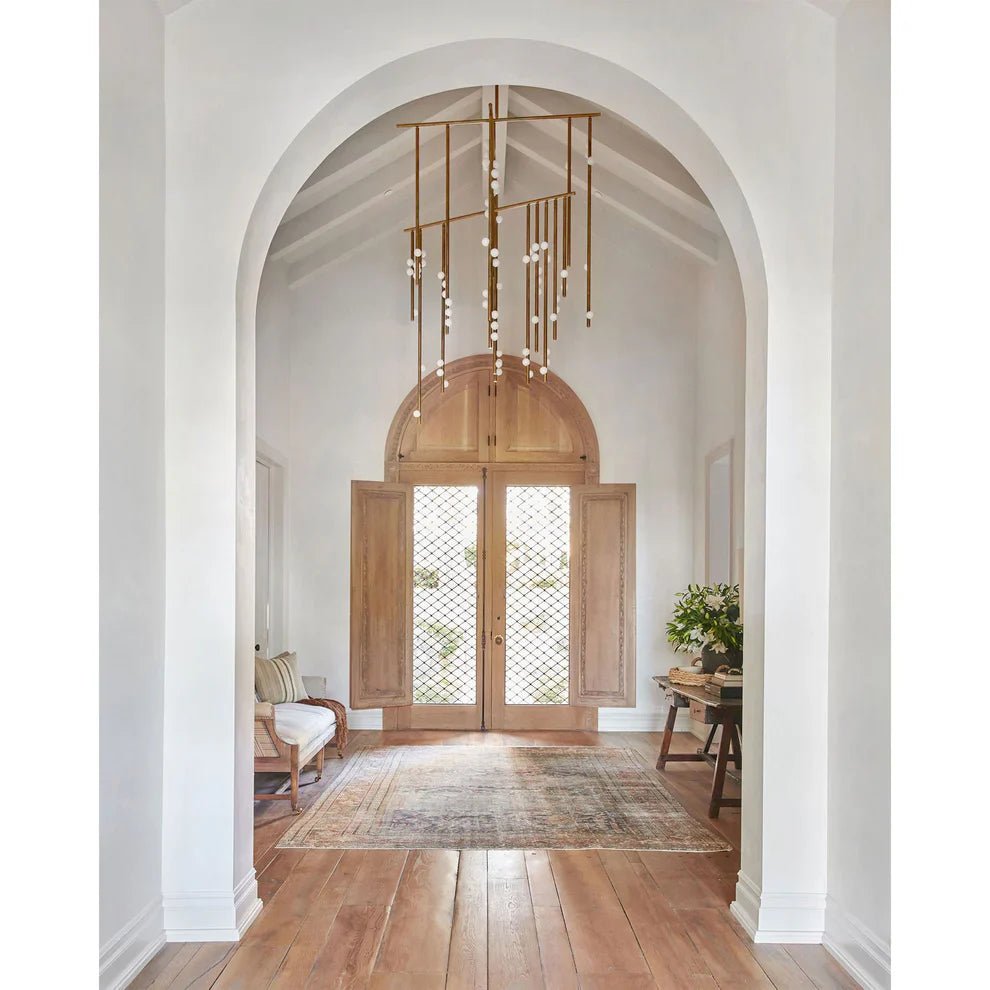 Brass Drop System Chandelier - 76 heads L 220cm x W 180cm x H 400cm / L 86.6" x W 70.9" x H 157.5"BlackBlushlighting