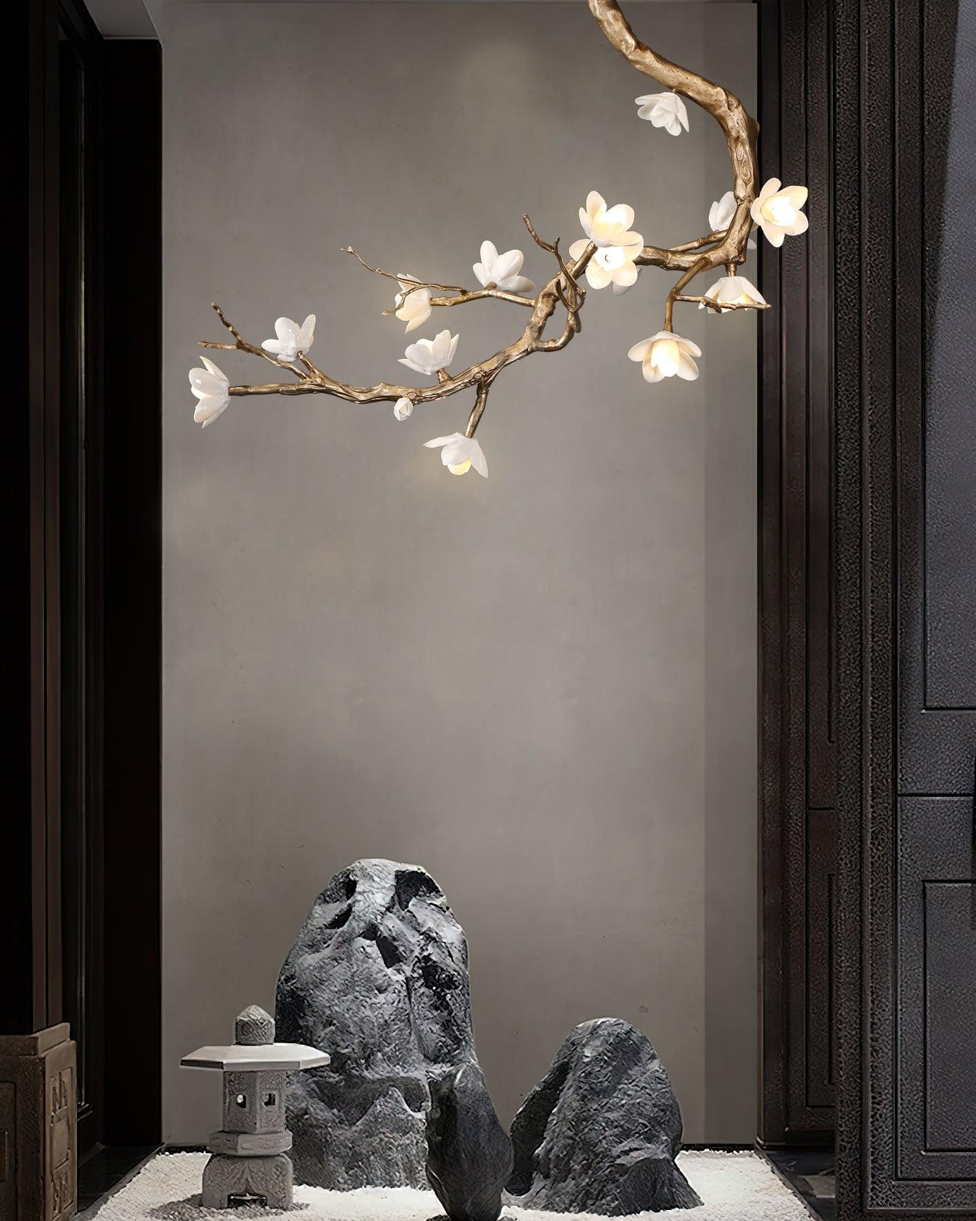 Brass Flower Branch Chandelier - L 31.5″ x W 19.7″ x H 25.6″ / L 80cm x W 50cm x H 65cmBrassBlushlighting