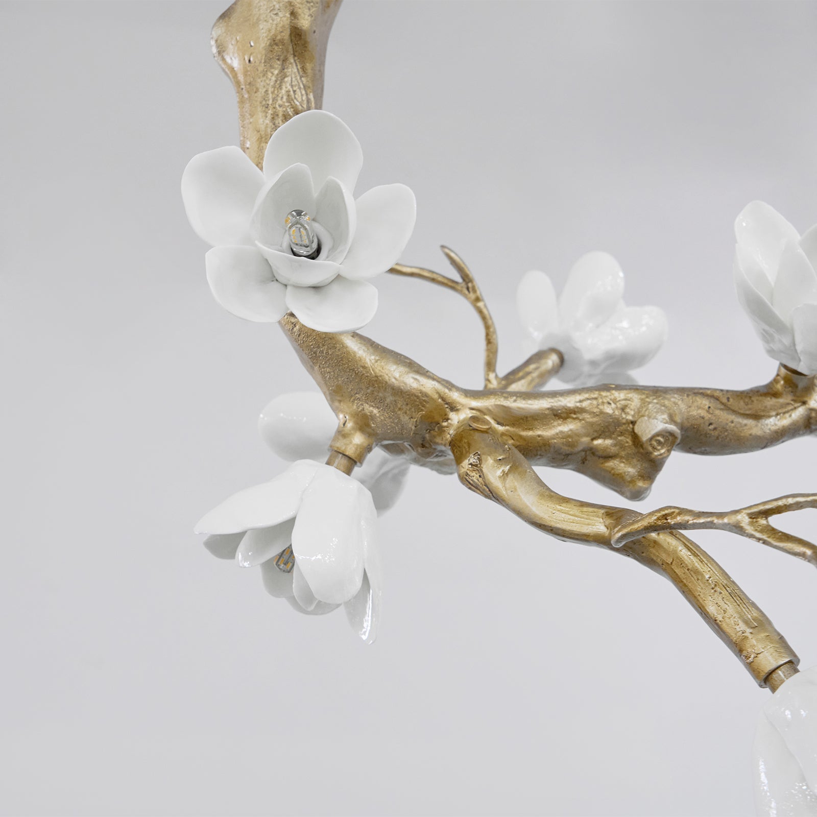 Brass Flower Branch Chandelier - L 31.5″ x W 19.7″ x H 25.6″ / L 80cm x W 50cm x H 65cmBrassBlushlighting